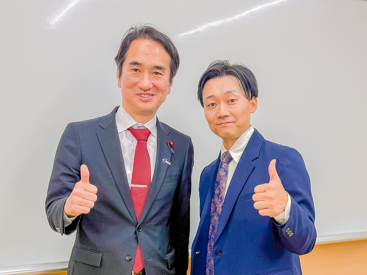 衆議院議員・藤沢忠盛氏とダイヤモンドムービー代表 中村大輝